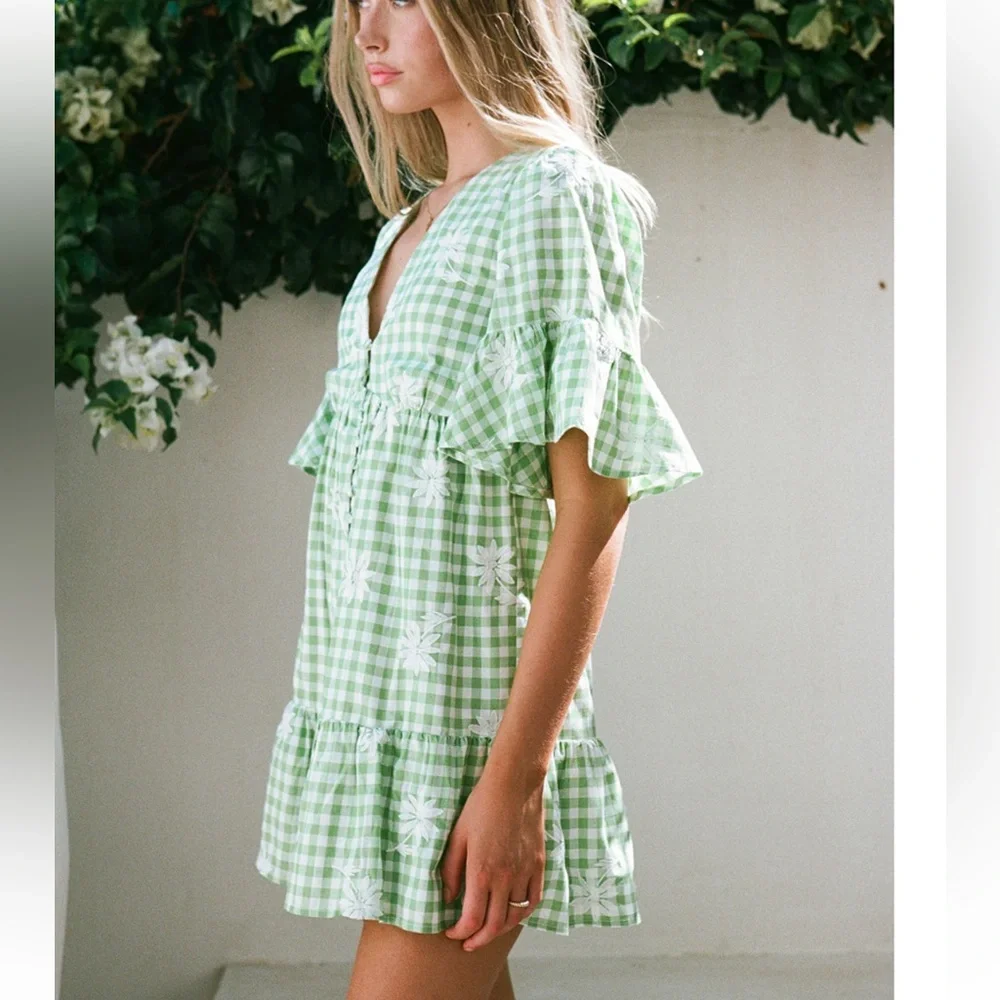 SABO Twyla Babydoll Dress Gingham - Picture 6 of 7